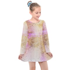 Golden Paint Kids  Long Sleeve Dress by goljakoff