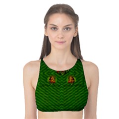 Lady Cartoon Love Her Tulips In Peace Tank Bikini Top