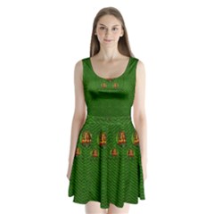 Lady Cartoon Love Her Tulips In Peace Split Back Mini Dress  by pepitasart