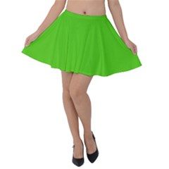 Bright Green Velvet Skater Skirt by FabChoice