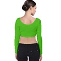 Bright Green Velvet Long Sleeve Crop Top View2