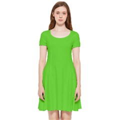 Bright Green Inside Out Cap Sleeve Dress by FabChoice