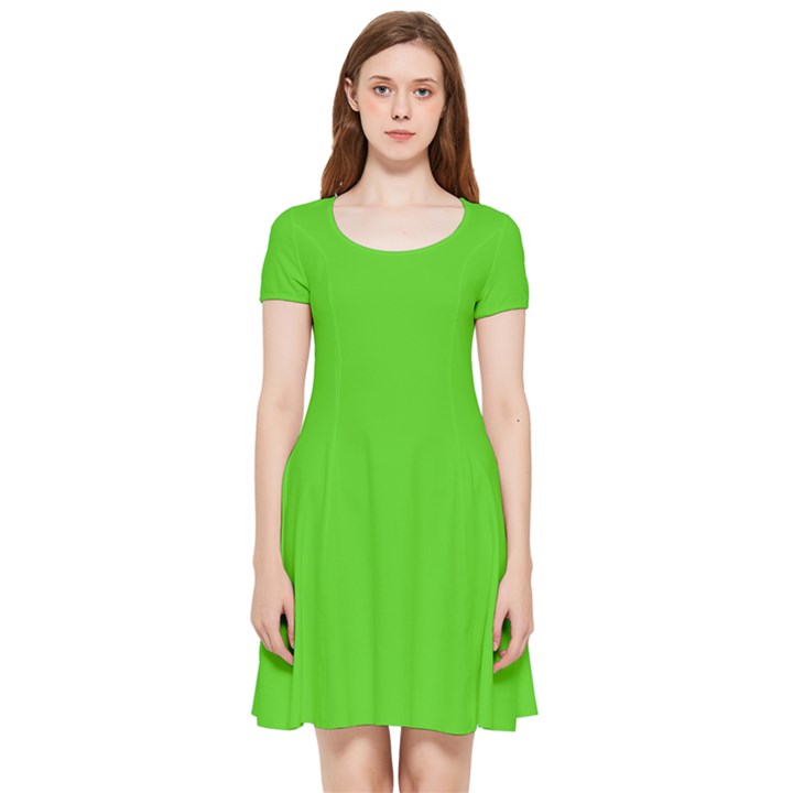 Bright Green Inside Out Cap Sleeve Dress