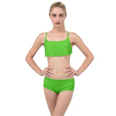 Bright Green Layered Top Bikini Set by FabChoice