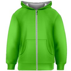 Bright Green Kids  Zipper Hoodie Without Drawstring by FabChoice