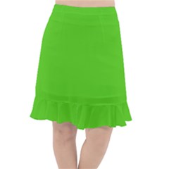 Bright Green Fishtail Chiffon Skirt by FabChoice