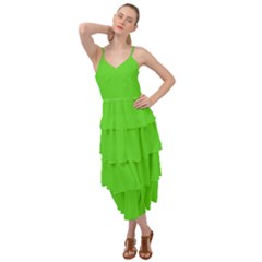 Bright Green Layered Bottom Dress by FabChoice