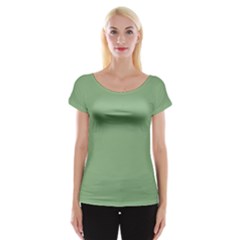 Dark Sea Green Cap Sleeve Top by FabChoice