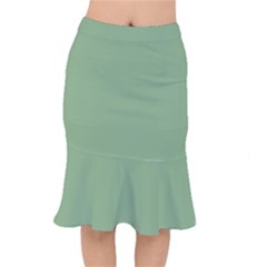 Dark Sea Green Short Mermaid Skirt by FabChoice