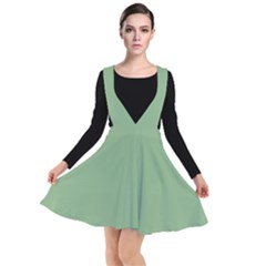 Dark Sea Green Plunge Pinafore Dress by FabChoice