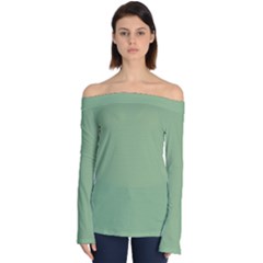 Dark Sea Green Off Shoulder Long Sleeve Top by FabChoice