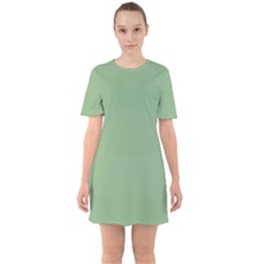 Dark Sea Green Sixties Short Sleeve Mini Dress by FabChoice