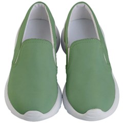 Dark Sea Green Kids Lightweight Slip Ons by FabChoice