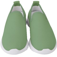 Dark Sea Green Kids  Slip On Sneakers by FabChoice