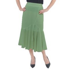 Dark Sea Green Midi Mermaid Skirt by FabChoice