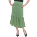 Dark Sea Green Midi Mermaid Skirt View1