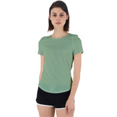 Dark Sea Green Back Cut Out Sport Tee by FabChoice