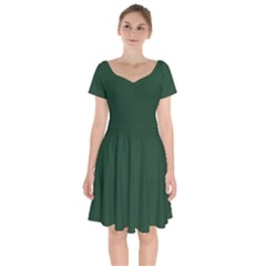 Eden Green Short Sleeve Bardot Dress by FabChoice