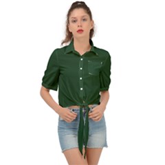 Eden Green Tie Front Shirt  by FabChoice