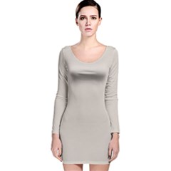 Abalone Grey Long Sleeve Velvet Bodycon Dress by FabChoice