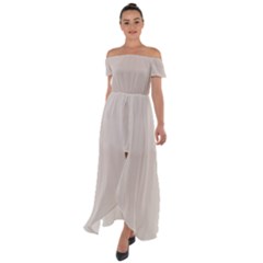 Abalone Grey Off Shoulder Open Front Chiffon Dress by FabChoice