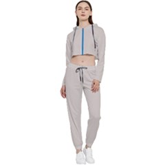 Abalone Grey Cropped Zip Up Lounge Set