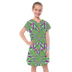 Purple, White, Green, Marijuana, Leaves, Cbdoilprincess  5de76707-e767-40d0-a70d-e7c36407f0a3 Kids  Drop Waist Dress by CBDOilPrincess1