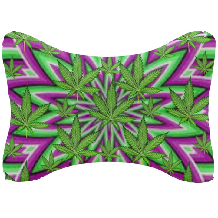 Purple, White, Green, Marijuana, Leaves, CBDOilPrincess  5de76707-e767-40d0-a70d-e7c36407f0a3 Seat Head Rest Cushion