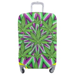 Purple, White, Green, Marijuana, Leaves, Cbdoilprincess  5de76707-e767-40d0-a70d-e7c36407f0a3 Luggage Cover (medium) by CBDOilPrincess1