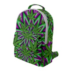 Purple, White, Green, Marijuana, Leaves, Cbdoilprincess  5de76707-e767-40d0-a70d-e7c36407f0a3 Flap Pocket Backpack (large) by CBDOilPrincess1