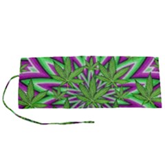 Purple, White, Green, Marijuana, Leaves, Cbdoilprincess  5de76707-e767-40d0-a70d-e7c36407f0a3 Roll Up Canvas Pencil Holder (s) by CBDOilPrincess1