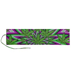 Purple, White, Green, Marijuana, Leaves, Cbdoilprincess  5de76707-e767-40d0-a70d-e7c36407f0a3 Roll Up Canvas Pencil Holder (l) by CBDOilPrincess1