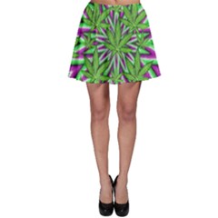 Purple, White, Green, Marijuana, Leaves, Cbdoilprincess  5de76707-e767-40d0-a70d-e7c36407f0a3 Skater Skirt by CBDOilPrincess1