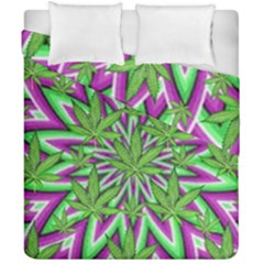 Purple, White, Green, Marijuana, Leaves, Cbdoilprincess  5de76707-e767-40d0-a70d-e7c36407f0a3 Duvet Cover Double Side (california King Size) by CBDOilPrincess1