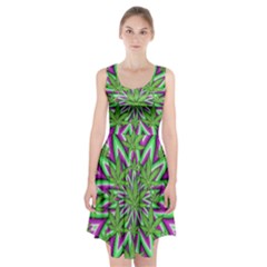 Purple, White, Green, Marijuana, Leaves, Cbdoilprincess  5de76707-e767-40d0-a70d-e7c36407f0a3 Racerback Midi Dress by CBDOilPrincess1