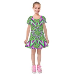 Purple, White, Green, Marijuana, Leaves, Cbdoilprincess  5de76707-e767-40d0-a70d-e7c36407f0a3 Kids  Short Sleeve Velvet Dress by CBDOilPrincess1