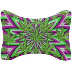 Purple, White, Green, Marijuana, Leaves, Cbdoilprincess  5de76707-e767-40d0-a70d-e7c36407f0a3 Seat Head Rest Cushion by CBDOilPrincess1