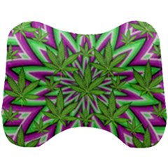 Purple, White, Green, Marijuana, Leaves, Cbdoilprincess  5de76707-e767-40d0-a70d-e7c36407f0a3 Head Support Cushion by CBDOilPrincess1