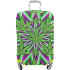 Purple, White, Green, Marijuana, Leaves, Cbdoilprincess  5de76707-e767-40d0-a70d-e7c36407f0a3 Luggage Cover (large) by CBDOilPrincess1