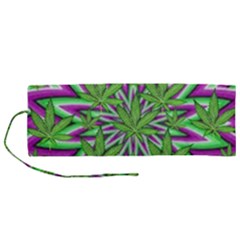 Purple, White, Green, Marijuana, Leaves, Cbdoilprincess  5de76707-e767-40d0-a70d-e7c36407f0a3 Roll Up Canvas Pencil Holder (m) by CBDOilPrincess1