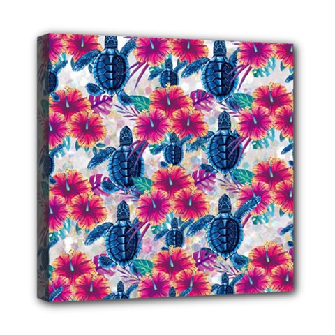 Tropical Flowers Turtles Cbdoilprincess 9a8efa63-1b6b-4226-a85c-858859e581d8 Mini Canvas 8  X 8  (stretched) by CBDOilPrincess1