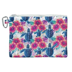 Tropical Flowers Turtles Cbdoilprincess 9a8efa63-1b6b-4226-a85c-858859e581d8 Canvas Cosmetic Bag (xl) by CBDOilPrincess1