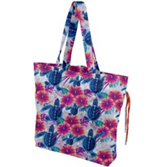 Tropical Flowers Turtles Cbdoilprincess 9a8efa63-1b6b-4226-a85c-858859e581d8 Drawstring Tote Bag