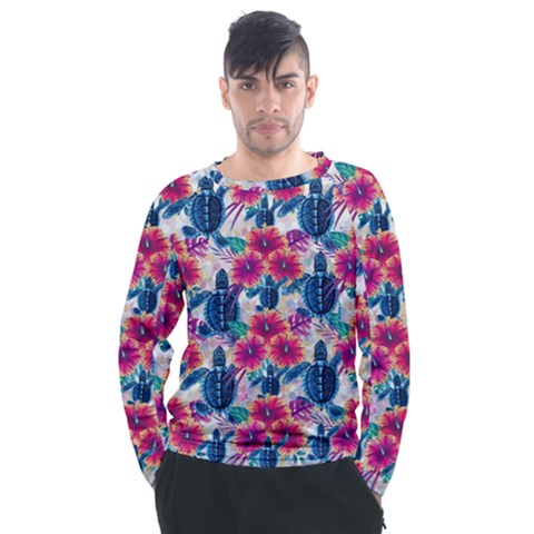 Tropical Flowers Turtles Cbdoilprincess 9a8efa63-1b6b-4226-a85c-858859e581d8 Men s Long Sleeve Raglan Tee by CBDOilPrincess1