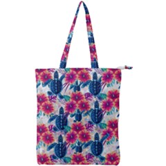 Tropical Flowers Turtles Cbdoilprincess 9a8efa63-1b6b-4226-a85c-858859e581d8 Double Zip Up Tote Bag by CBDOilPrincess1