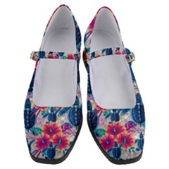 Tropical Flowers Turtles Cbdoilprincess 9a8efa63-1b6b-4226-a85c-858859e581d8 Women s Mary Jane Shoes by CBDOilPrincess1