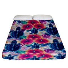 Tropical Flowers Turtles Cbdoilprincess 9a8efa63-1b6b-4226-a85c-858859e581d8 Fitted Sheet (king Size)