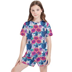 Tropical Flowers Turtles Cbdoilprincess 9a8efa63-1b6b-4226-a85c-858859e581d8 Kids  Tee And Sports Shorts Set