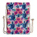 Tropical Flowers Turtles CBDOilPrincess 9a8efa63-1b6b-4226-a85c-858859e581d8 Drawstring Bag (Large) View1