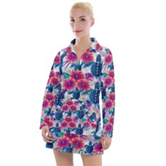 Tropical Flowers Turtles Cbdoilprincess 9a8efa63-1b6b-4226-a85c-858859e581d8 Women s Long Sleeve Casual Dress by CBDOilPrincess1